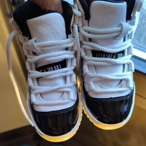 Size 11c Jordan Kids Black and White Sneakers